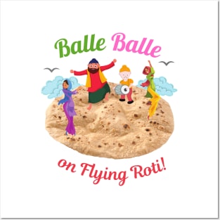 Balle Balle on flying ROTI! | Sky Bhangra | Funny Desi Posters and Art